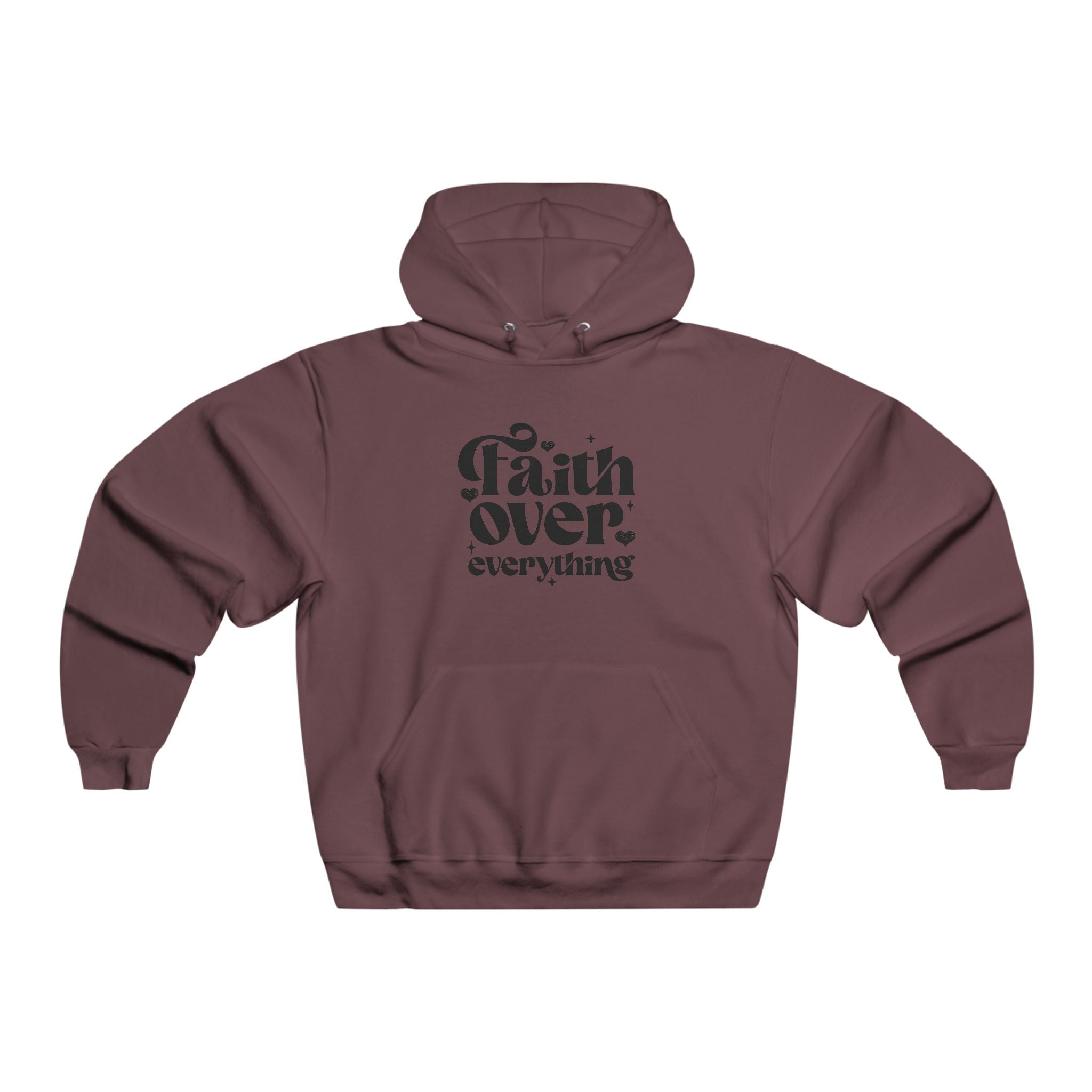 Faith Over Everything Hoodie, Men's Inspirational Sweatshirt, Cozy Casual Wear, Gift for Faith Seekers, Perfect for Everyday
